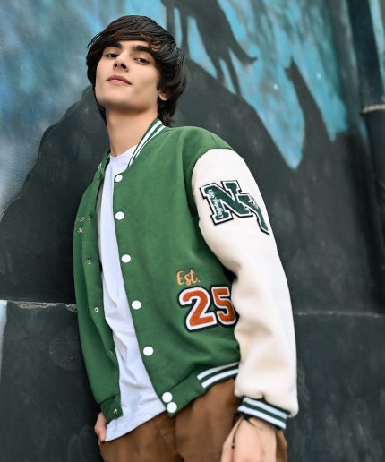 green letterman jacket for men women