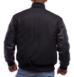 wool body leather sleeves letterman jacket