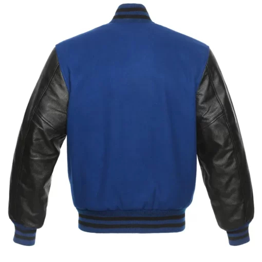 Black and Blue Varsity Jacket For Men