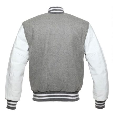 New Grey and White Varsity Jacket