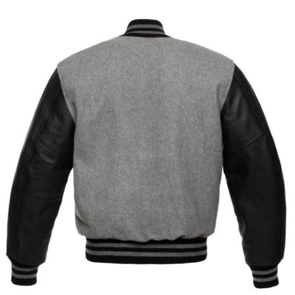 Mens Black and Grey Varsity Jacket