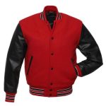 Maroon and Black Varsity Jacket